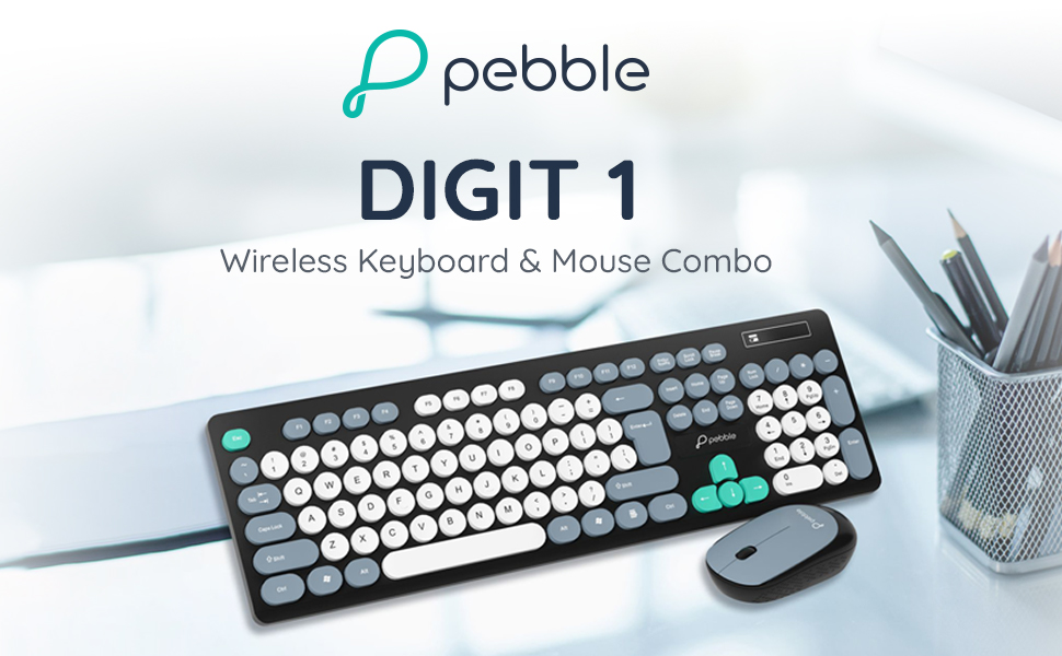 Pebble Digit001 Wireless Keyboard & Mouse