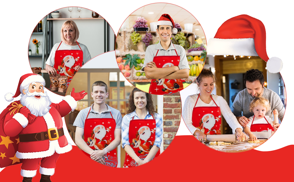 Openfly Christmas Apron, Cute Merry Christmas Aprons