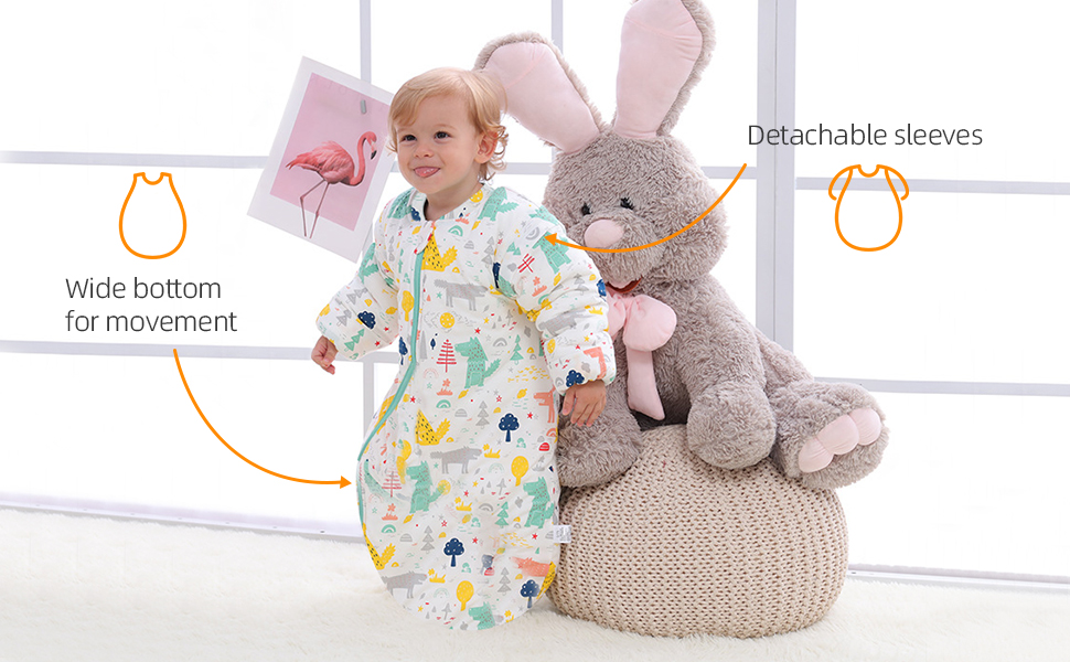 TURMIN Baby Sleeping Bag, 2.5 TOG Toddler Sleep Bag with Removable