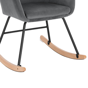 WOLTU Sedia A Dondolo Per Soggiorno Poltrona Relax Con Schienale Braccioli Grigio Scuro 15 schaukelstuhl