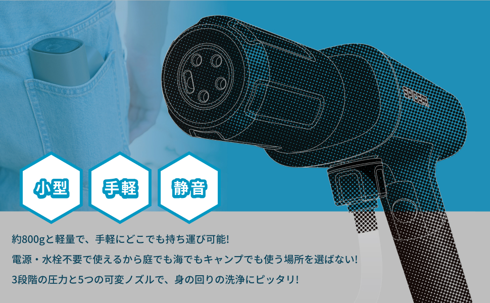 Amazon | スパイサー ポケッタブル 高圧洗浄機 SWU-201 (BK