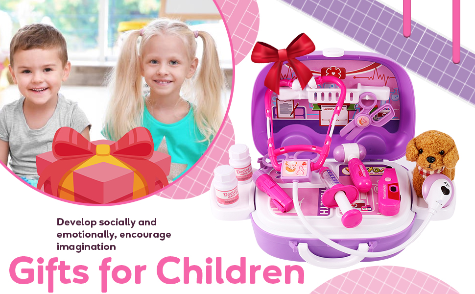 HYAKIDS Vet Play Sets Toy Doctor Kit for Kids Pet Care