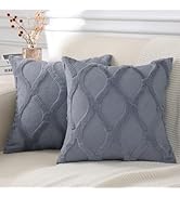 decorUhome Decorative Throw Pillow Covers 18x18 Set of 2, Soft Plush Faux Fur Wool Pillow Covers ...