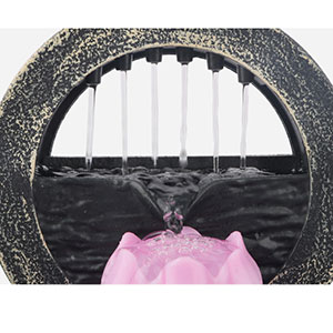 DAY CREATION Tabletop Water Fountain, Environmental Resin Meditation Fountain, Desktop 4-Tier Fountain, Indoor Waterfall Feature