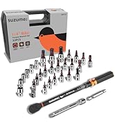 1/4-Inch Bike Torque Wrench 32PCS (20-220 in.lb/2.3-24.9 N.m) Reversible Head Dual-Scales 1/4 Tor...