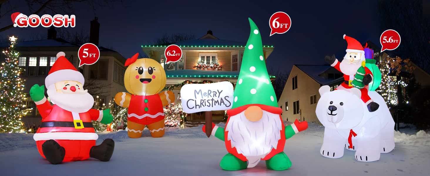 Christmas Gnome Inflatables Outdoor Decorations Xmas Gnome Blow Up Yard Decorations