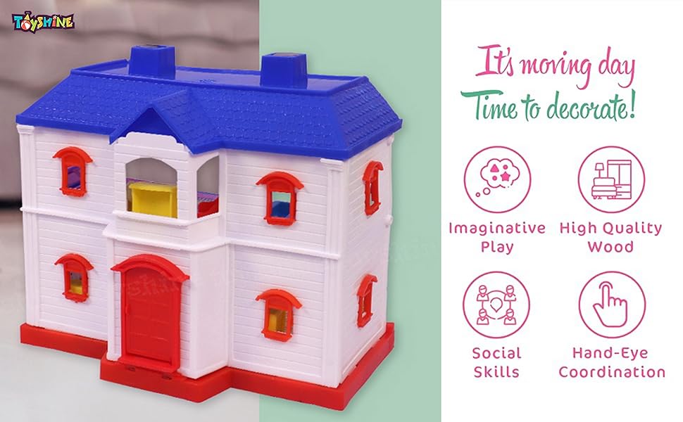 Toyshine Marry's Home Sweet Dream DIY Doll House with 2 Compartment and Furniture Accessories