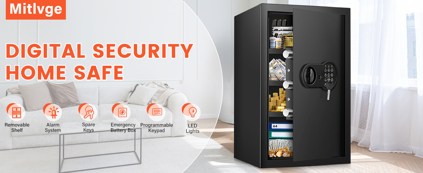 Best Fire Proof Document Safes 15 3.8 Cu ft Extra Large Safe Box Fireproof Waterproof