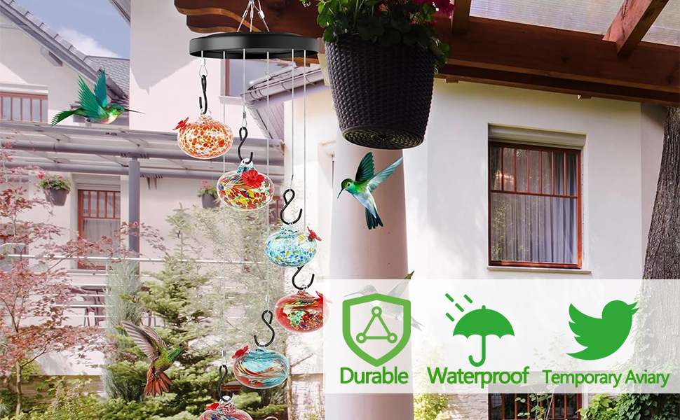 Wind Chime Hummingbird Feeder
