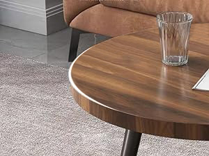 Rukulin Nesting Side Table, Set of 2 Coffee Table, Living Room Sofa End Table, Bedside Table for Home and Office 15 Rounded Corner Design