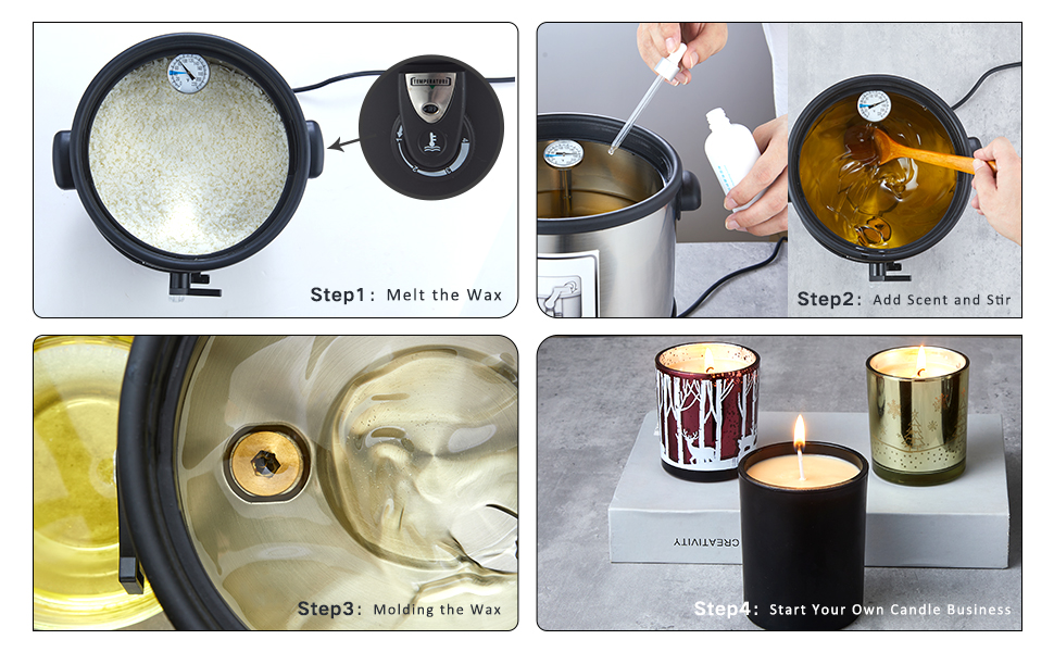 Electric Wax Melter for Candle Making with Spout,Large 6Qts