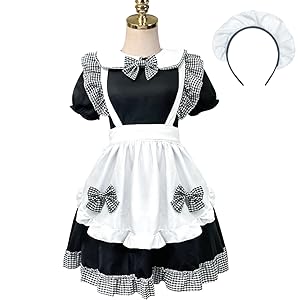 Amazon.co.jp: [Socpuro] ロリータ メイド服 チェック柄 コスプレ