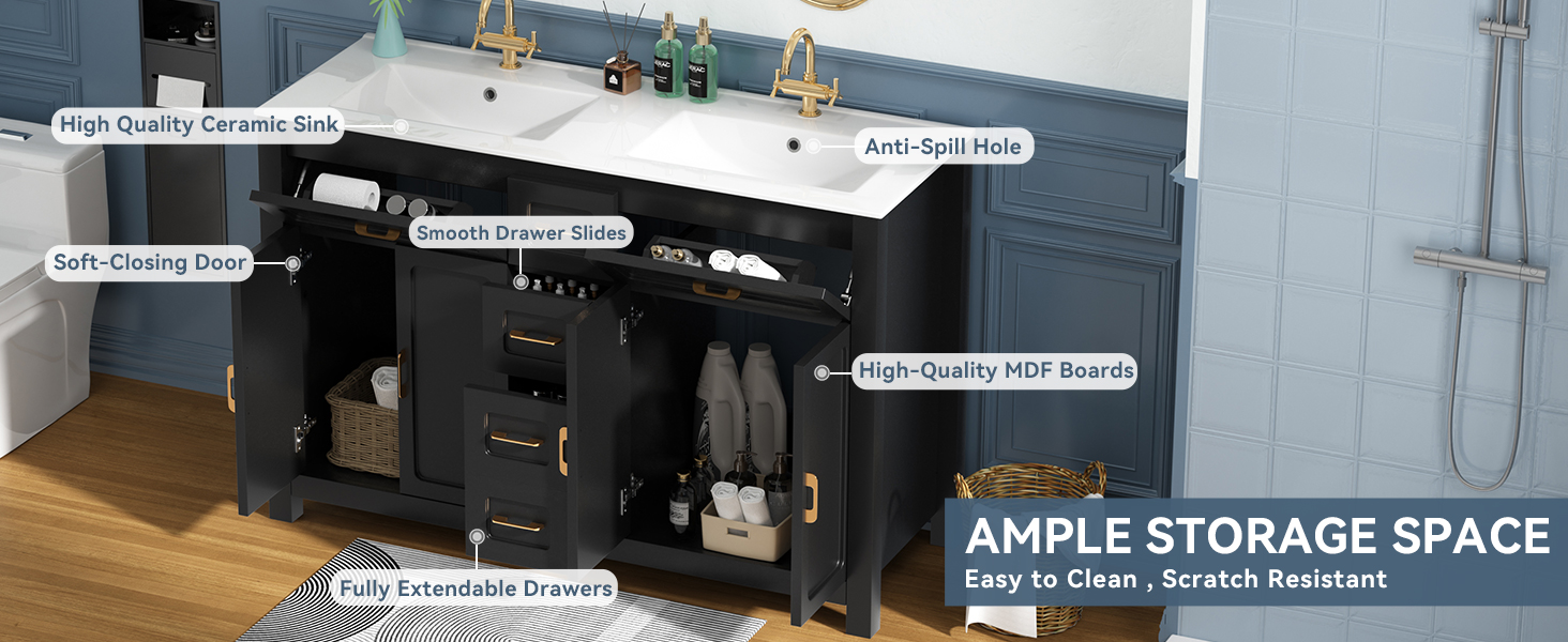 bathroom cabinet with sink,double vanity sinks for bathrooms,48 vanity with sink and countertop