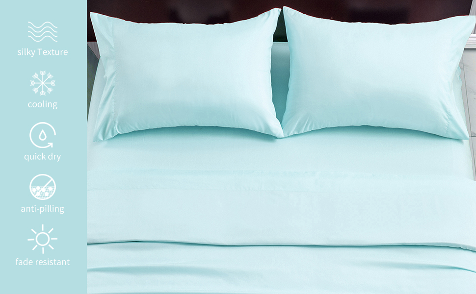 Mooreeke Bamboo Sheets Set Twin with Deep Pocket, Cooling