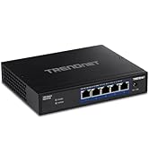 TRENDnet 5-Port 10G Switch, 5 x 10G RJ-45 Ports, 100Gbps Switching Capacity, Supports 2.5G and 5G...