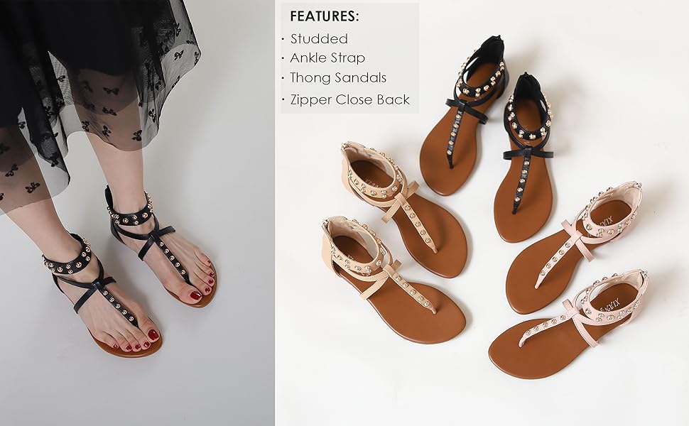 Amazon.com | LOCIIXAT Women Summer Gladiator Flat Sandals
