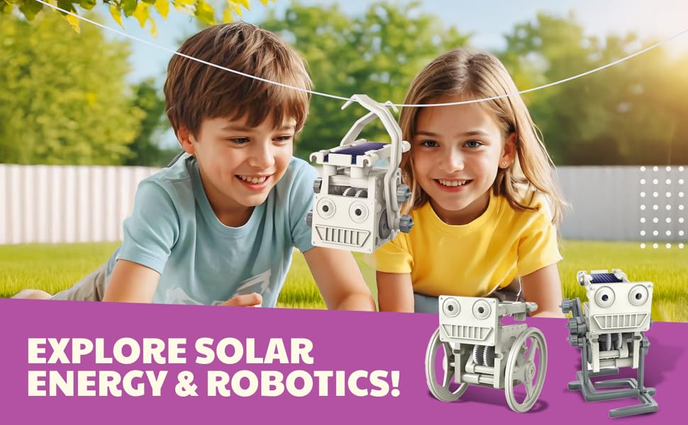 Green Science - 3-in-1 Mini Solar Robot Toys - STEM Toys Educational Kit for Kids