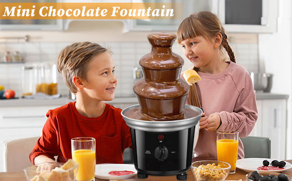 Micnaron 3 Tiers Mini Chocolate Fountain 20 Ounce Chocolate