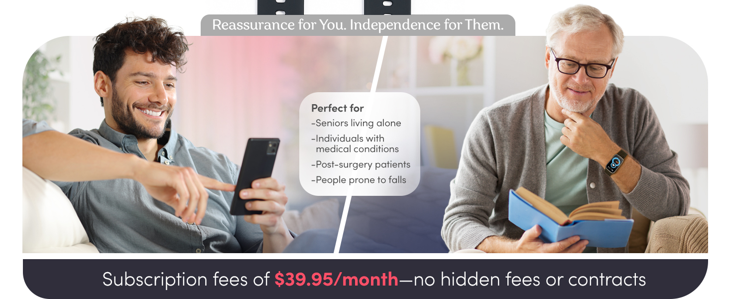 Medical alert smartwatch elderly Fall detection seniors Senior health monitoring watch Emergency