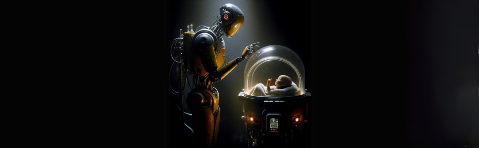 An image of a robot and a baby