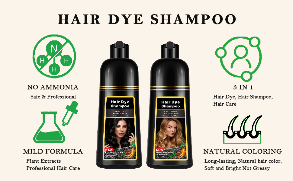 lymznus Dark Coffee Hair Color Shampoo for Gray Hair