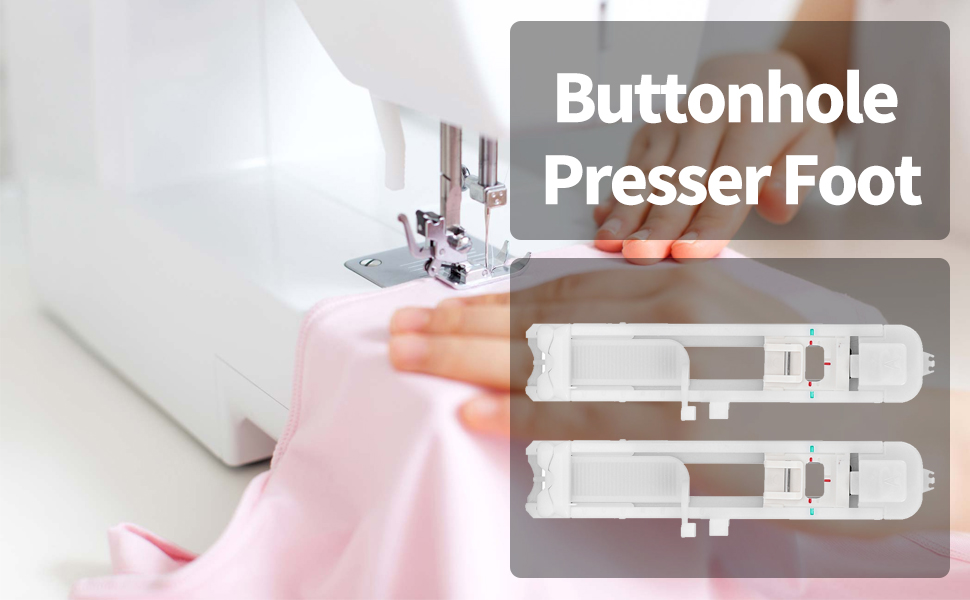 2Pcs Buttonhole Foot Automatic Sliding Buttonhole Foot Presser Foot Domestic for Brother Sewing