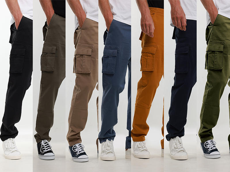 MIG MUD ICE GRAVEL Mens Stretch Cargo Chino Trousers Cotton