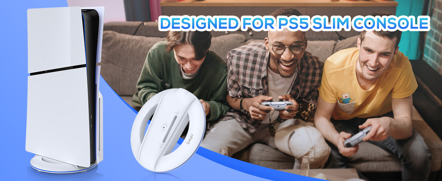 Auarte Support Vertical pour PS5 Slim Disc & Digital New Console, Socle Vertical pour PS5 Slim