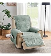 Pamhaven Green Quilted Recliner Covers, Water-Repellent Recliner Slipcovers, Recliner Covers Stay...