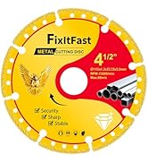 FIXLTFAST Diamond Metal Cutting Wheel 4 1/2 in for Angle Grinder Blade,Cut Off Wheel 7/8 Arborl 4...