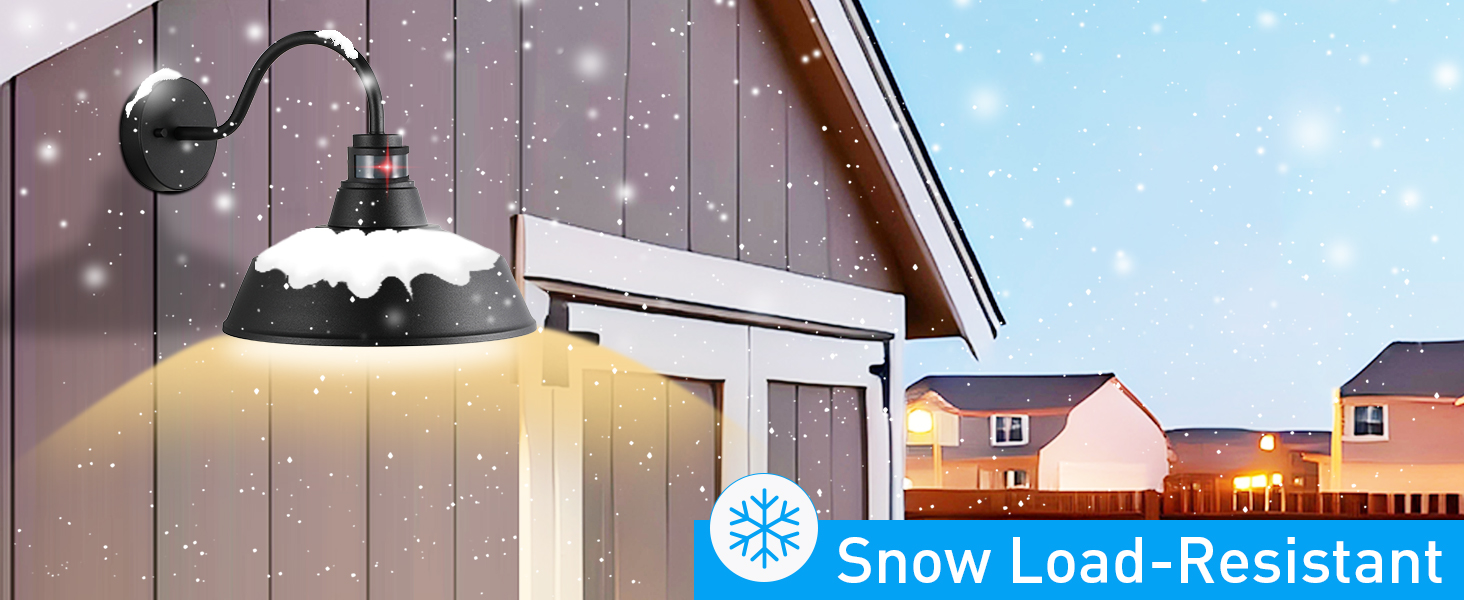 snow load-resistant barn lights outdoor
