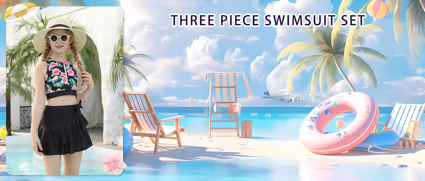 Girls 3 Piece Swimsuit