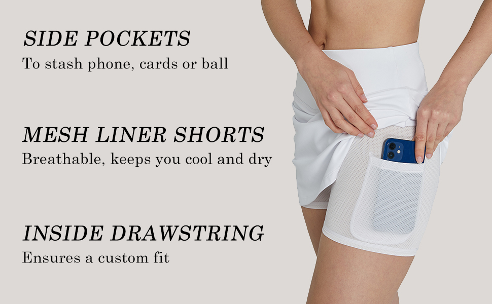 workout golf skort with pocket