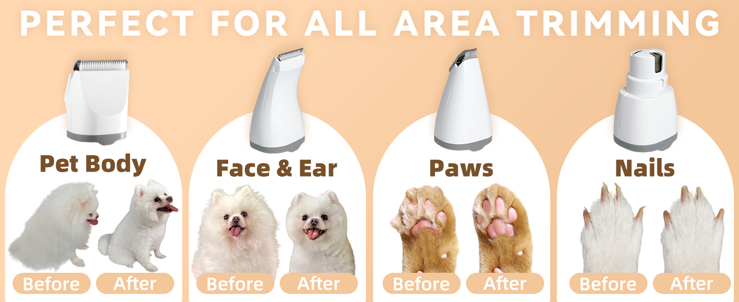 Rechargeable Cordless Pet Hair Clipper Trimmer Shaver for Small Large Dogs Cats Animals