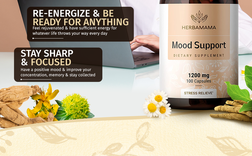 HERBAMAMA Mood Support Capsules