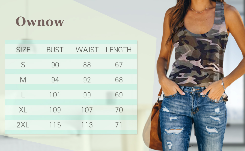 Ownow Tank Tops for Women Summer Cute Printed Sleeveless