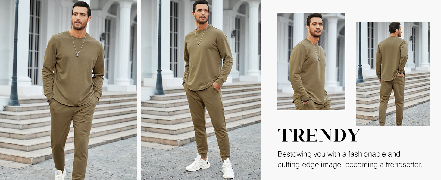 Men's 2 Piece Outfits Pullover Sweatshirt