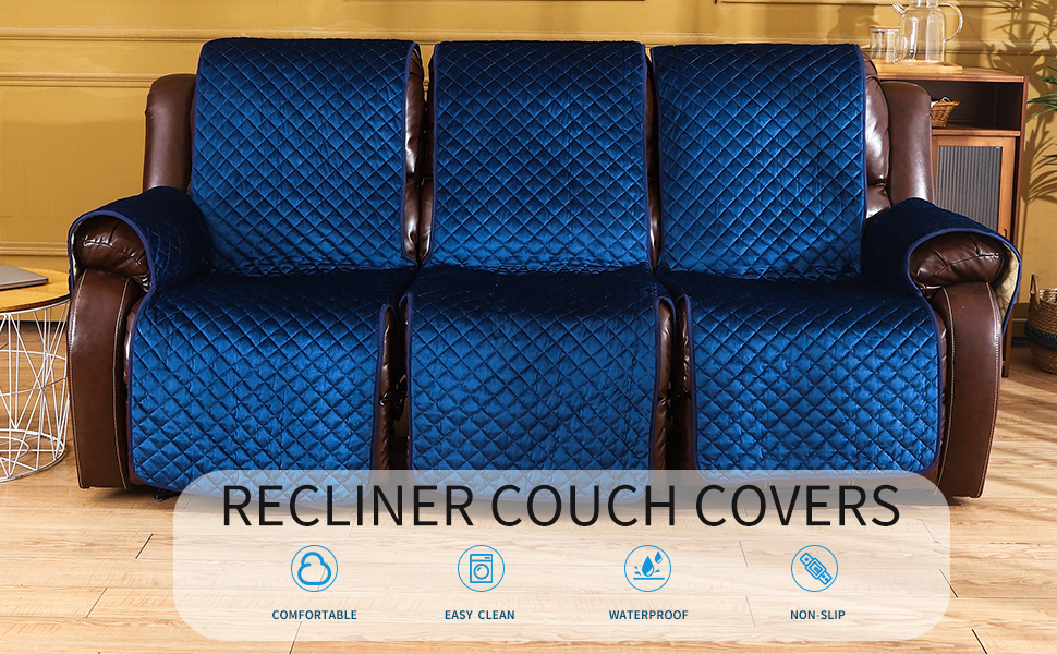 LUFEIJIASHI Non Slip Recliner Couch Covers for 3 Cushion