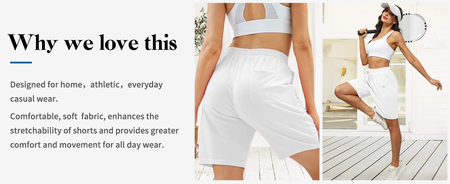 Loose Fitting Stright Bottom White Shorts for Women