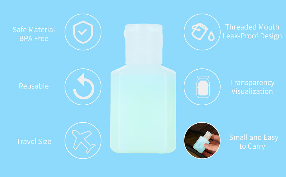 100PCS Travel Size Bottles 1oz Mini Travel Shampoo Bottles Plastic Empty Bottles, Refillable