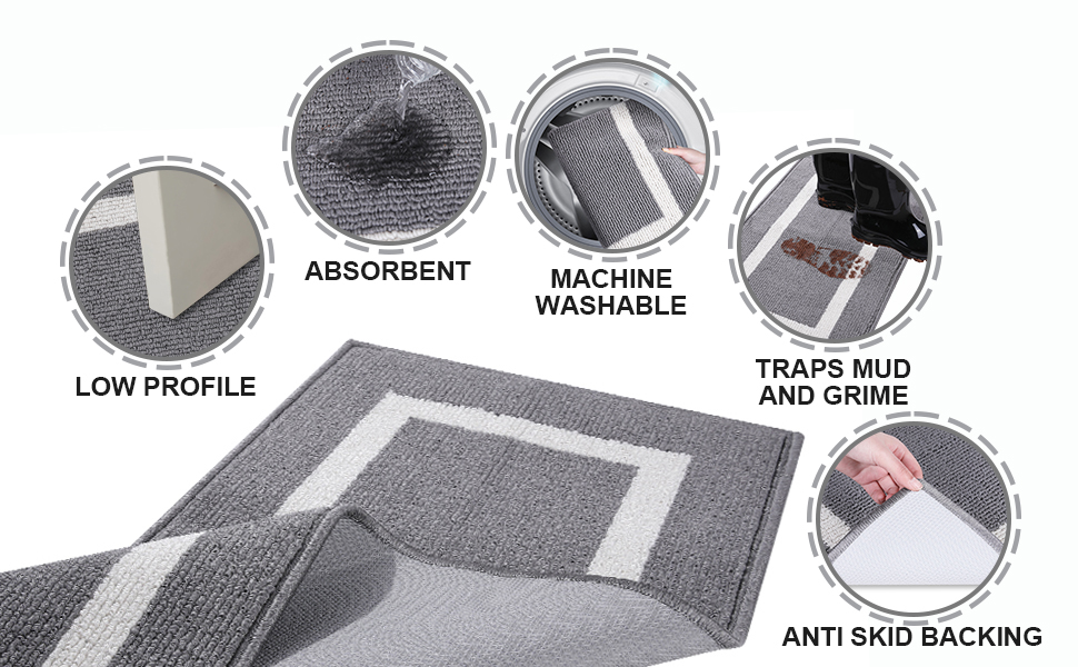OLANLY Indoor Door Mat, 20x32, NonSlip Absorbent Resist