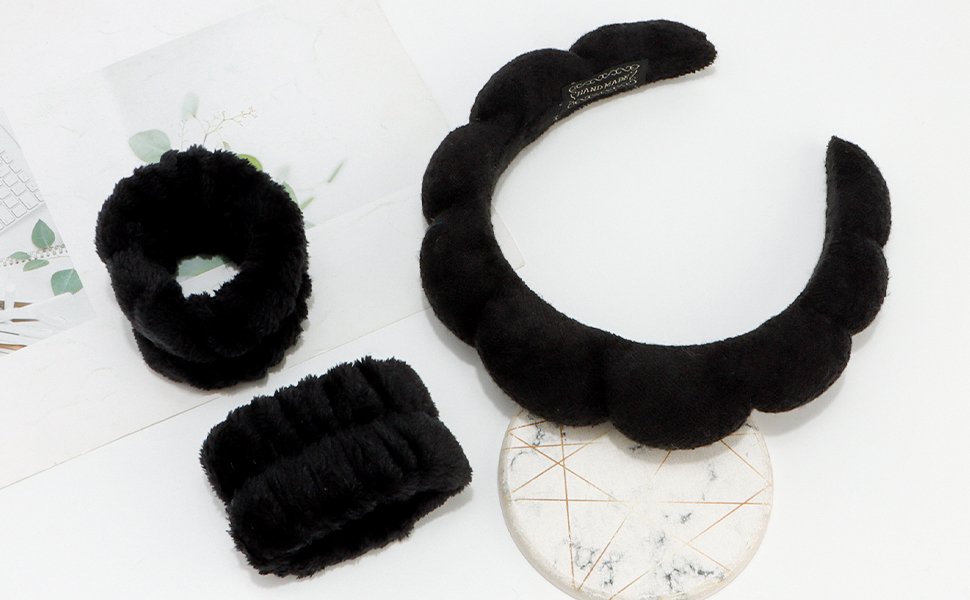 black skin care headbands for spa facial