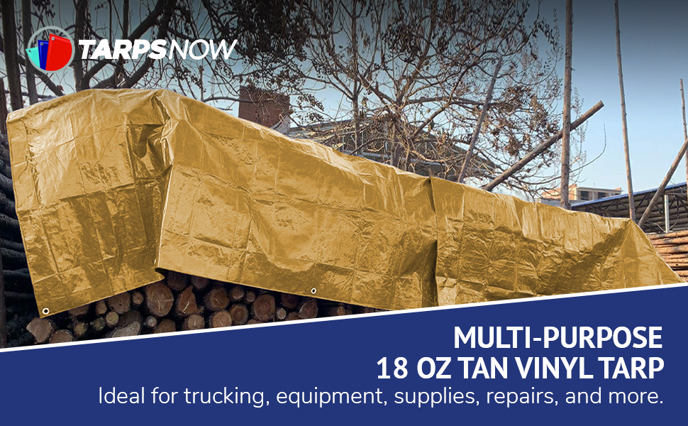 Tarps Now Heavy Duty Vinyl Tarp, (6' X 15') with Stainless Steel Grommets