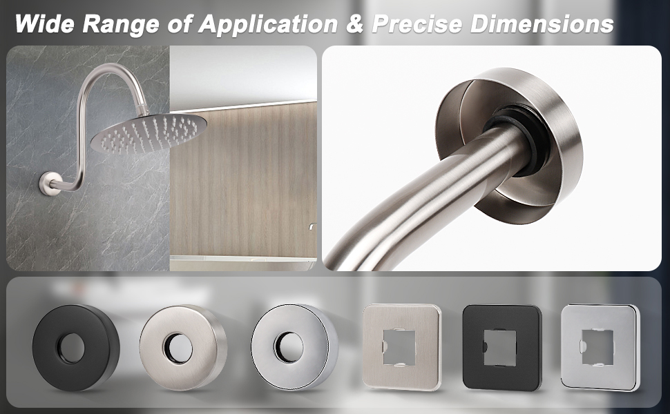 BathAce Shower Arm Flange, Stainless Steel Replacement Wall Split