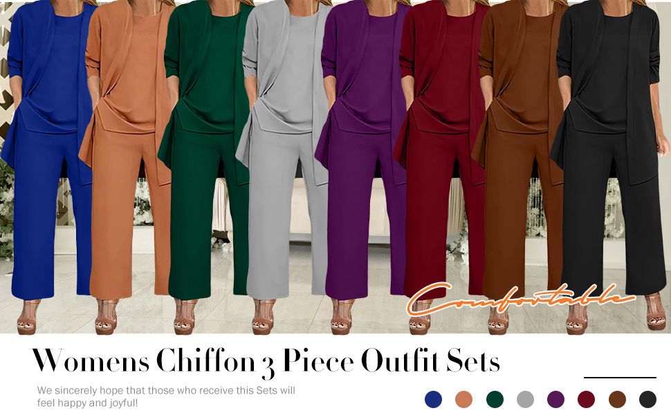 Formal Wide Leg Pant Suits