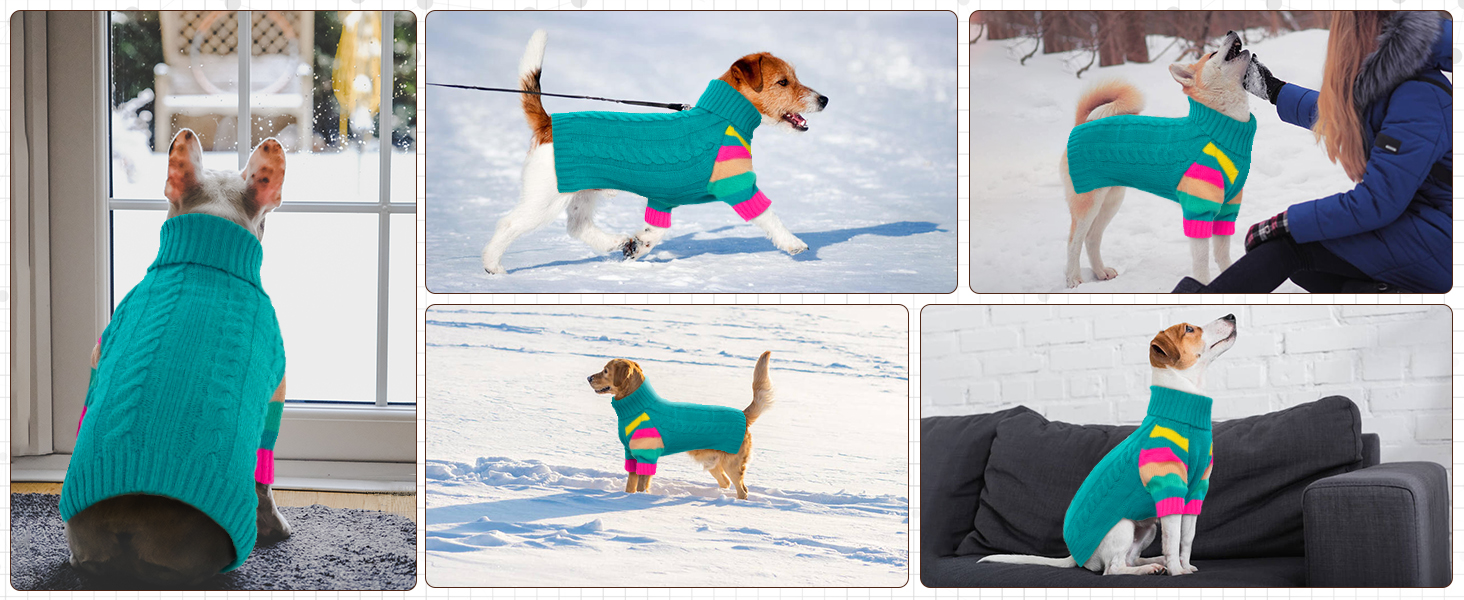 OUOBOB Dog Sweater, Medium Dog Sweaters for Dogs Girls