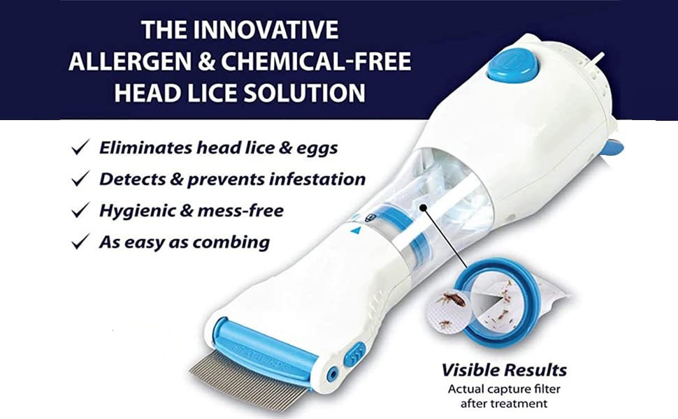 AERINA 240V Electrical Head Lice Comb Lice Solution Chemical Free Kills Head Lice Capture Lice