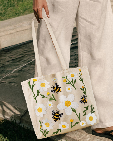 Embroidery Canvas Tote Bag