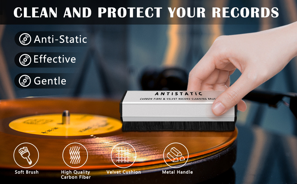 Vinyl Record Cleaner Brush,Turntables Vinyl Records Cleaner