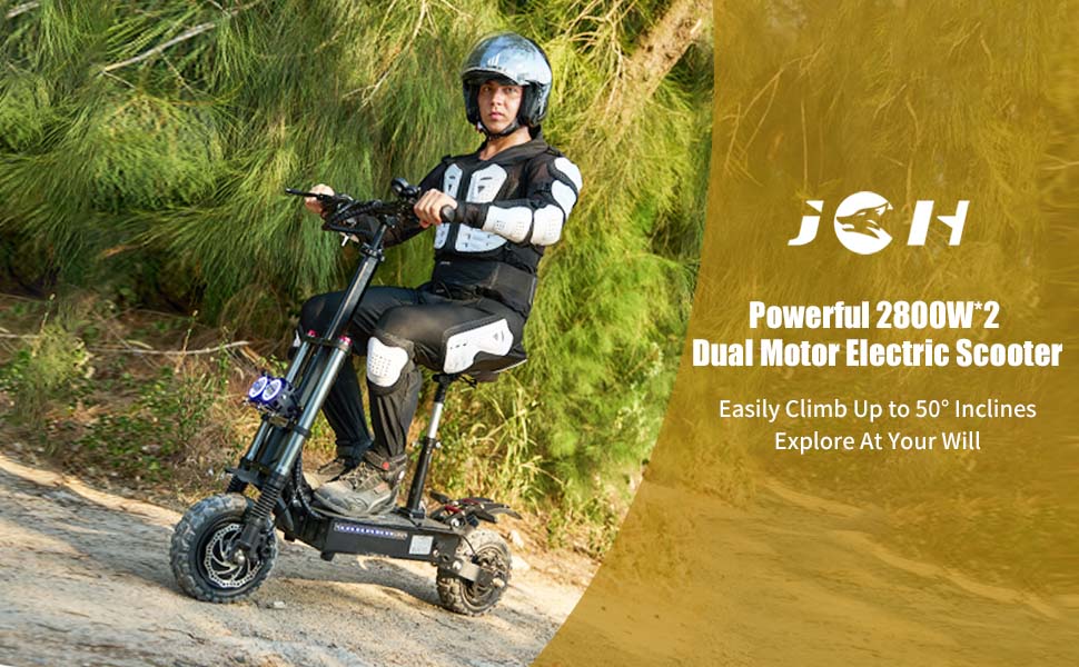 JGH J1 Electric Scooter Adults with Seat,5600W Dual Motor, 50 MPH Fast
